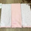 Pano de Boca 3 Babetes Estampadas Urso Rosa e Branco
